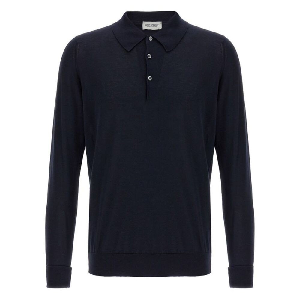 JOHN SMEDLEY Blue Cotton Polo Men's Shirt